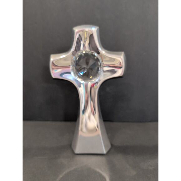 VTG Nambe Christmas Cross With Crystal 8 1/2 In. By Todd Myers 2009 MT0131